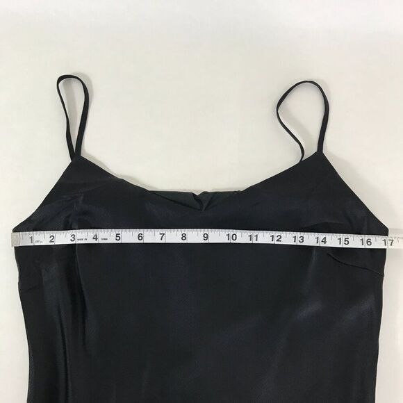 NEW Steve Madden Lucielle Satin Slip Dress Women's Large Black Handkerchief Hem - Picture 6 of 11